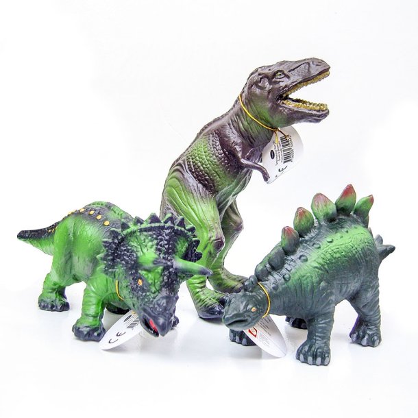 Green rubber toys - 3 pak dinosaur