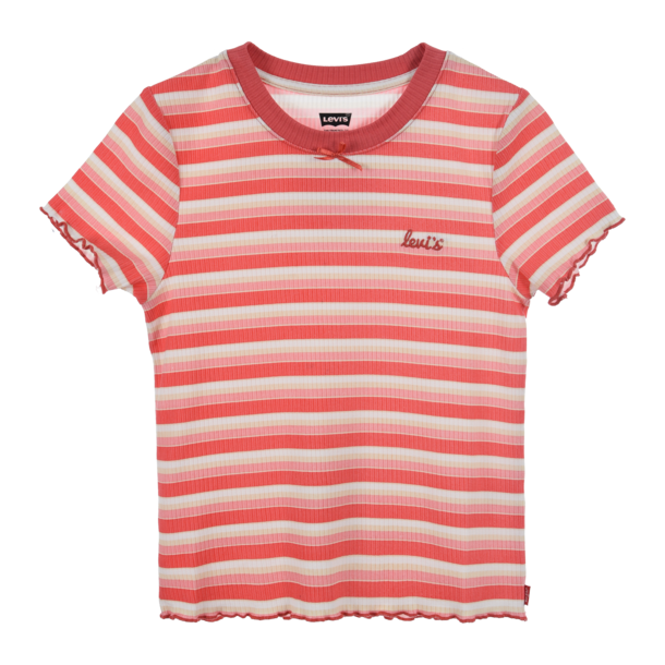 Levis - Stribet t-shirt i rosa-rd