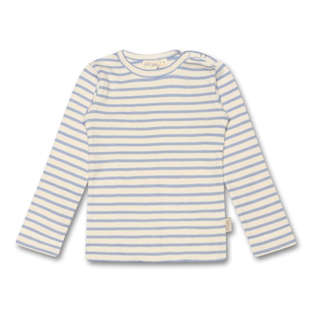 Petit Piao - Rib bluse i spring blue stripe