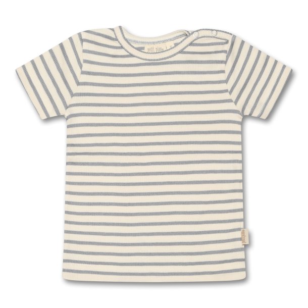 Petit Piao - T-shirt i bluemist stripe